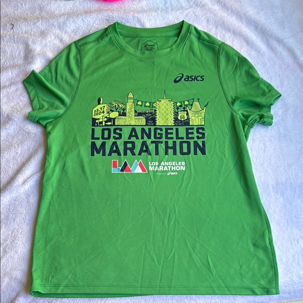 Asics Green Short Sleeve Marathon Tee